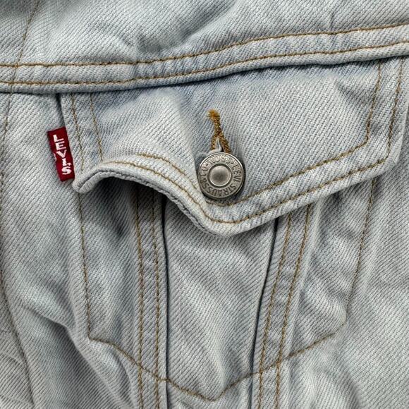Levi's Premium Jacket Womens S Blue Light Wash Rigid Denim Trucker Retro - Picture 4 of 15